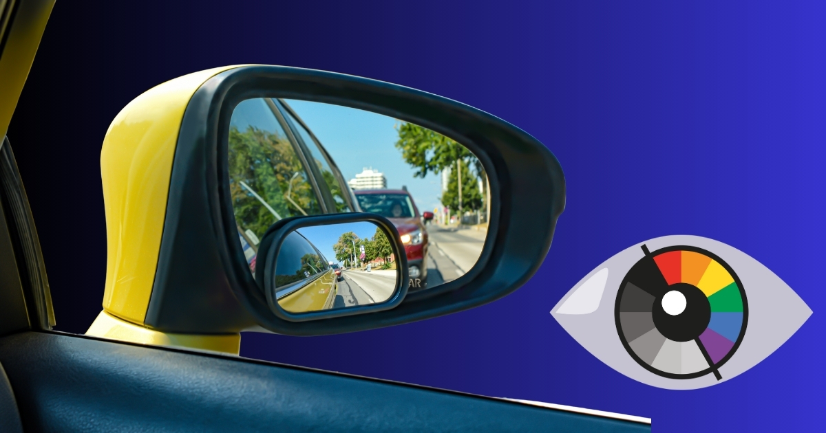 Traffic lights and road signs showing adaptive strategies for color blind drivers